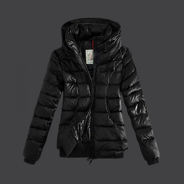 Moncler Donna giubbotti doppia collari Nero Presa M1009